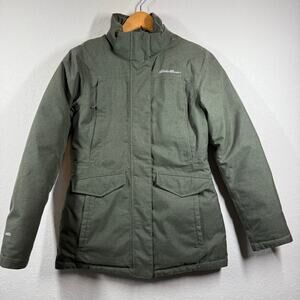 Women's Eddie Bauer Green Full Zip Jacket‎ Overcoat Size XS